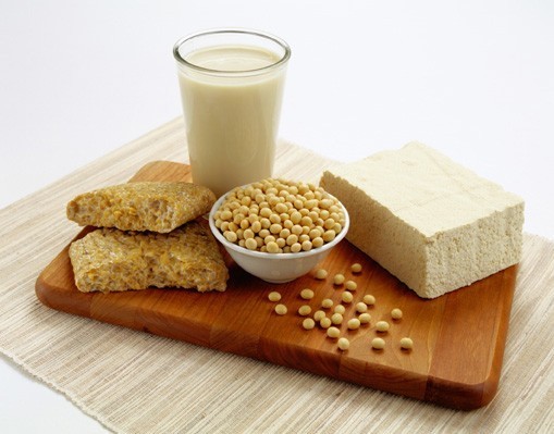 soybeans, tofu, soy milk, and bread