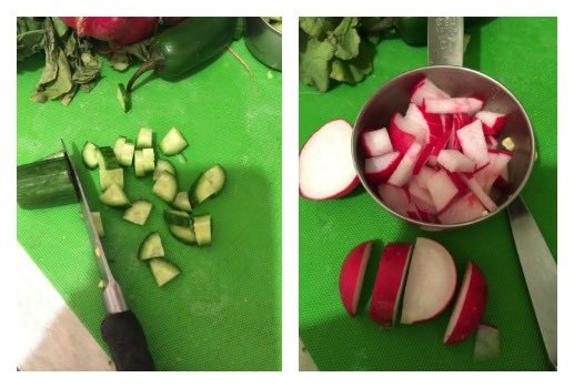 Cucumber Radish Cutting