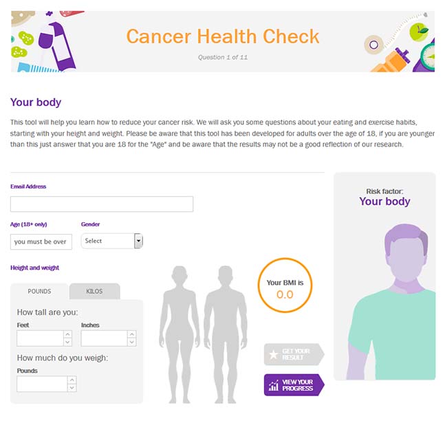 cancer health check questionnaire graphic