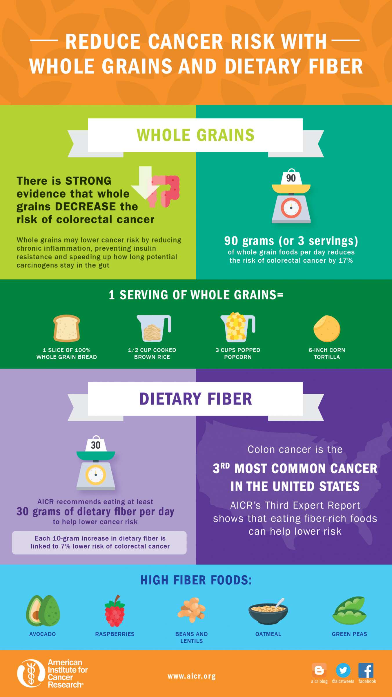 Reduce Cancer Risk with Whole Grains and Dietary Fiber American
