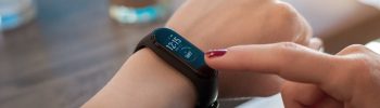 hand with fitness tracker